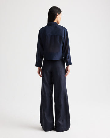 TWP Midnight Next Ex Shirt with Ruffle in Cotton Silk Organza view 5