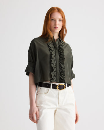 TWP Rosin Next Ex Shirt with Ruffle in Cotton Silk Organza view 2