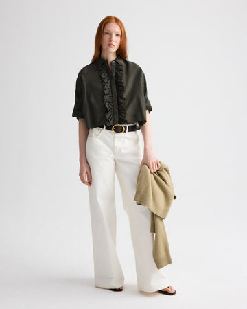 TWP Rosin Next Ex Shirt with Ruffle in Cotton Silk Organza view 3