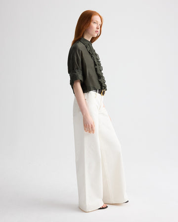 TWP Rosin Next Ex Shirt with Ruffle in Cotton Silk Organza view 4