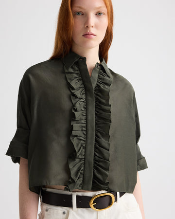 TWP Rosin Next Ex Shirt with Ruffle in Cotton Silk Organza view 1