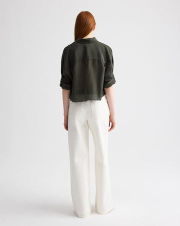 TWP Rosin Next Ex Shirt with Ruffle in Cotton Silk Organza view 5