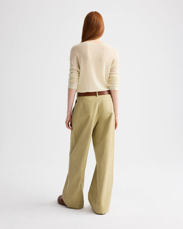 TWP Olive grey Delilah Pant in Cotton Linen Twill view 5