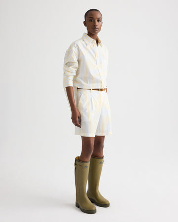 TWP Ivory / yellow / blue Henry St in Yarn Dyed Cotton Stripe view 4