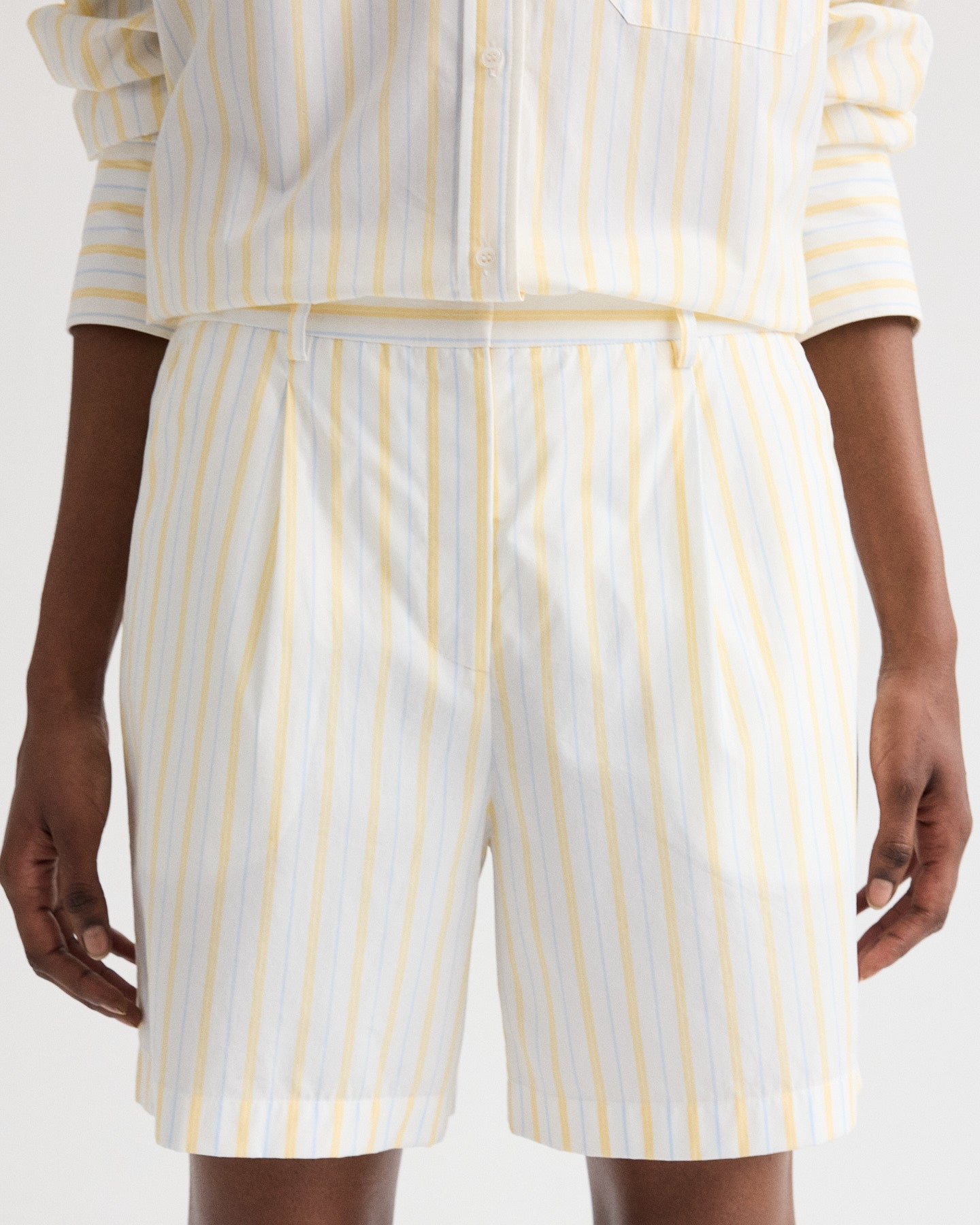 TWP Ivory / yellow / blue Henry St in Yarn Dyed Cotton Stripe view 3