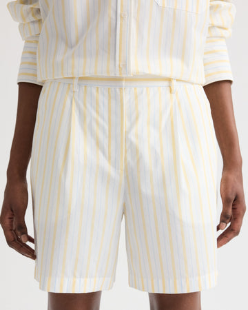 TWP Ivory / yellow / blue Henry St in Yarn Dyed Cotton Stripe view 3