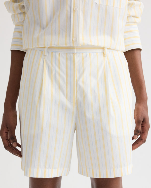 TWP Ivory / yellow / blue Henry St in Yarn Dyed Cotton Stripe view 3