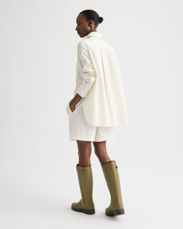 TWP Ivory / yellow / blue Henry St in Yarn Dyed Cotton Stripe view 5