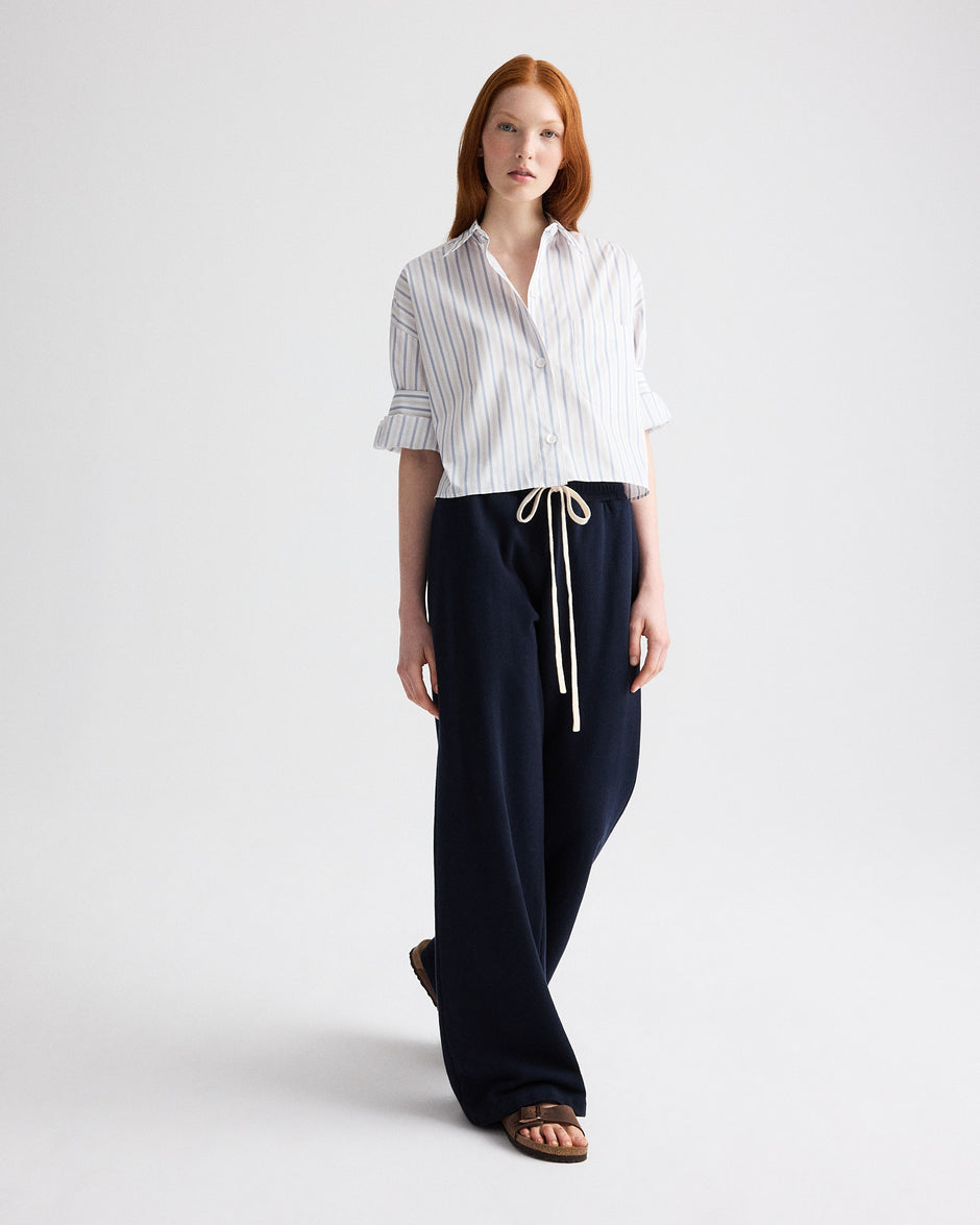 TWP White / kentucky blue Next Ex Shirt in Mini Awning Stripe view 2