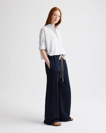 TWP White / kentucky blue Next Ex Shirt in Mini Awning Stripe view 4