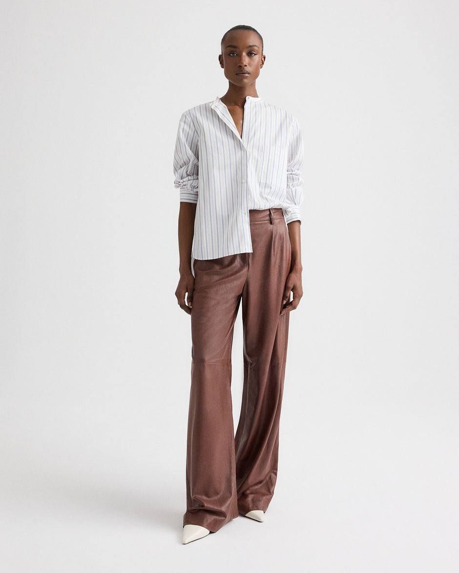 TWP White / kentucky blue Tied Down in Mini Awning Stripe view 4