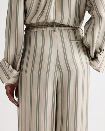 TWP Ivory/green Hudson St Pant in Fluid Regency Stripe view 4