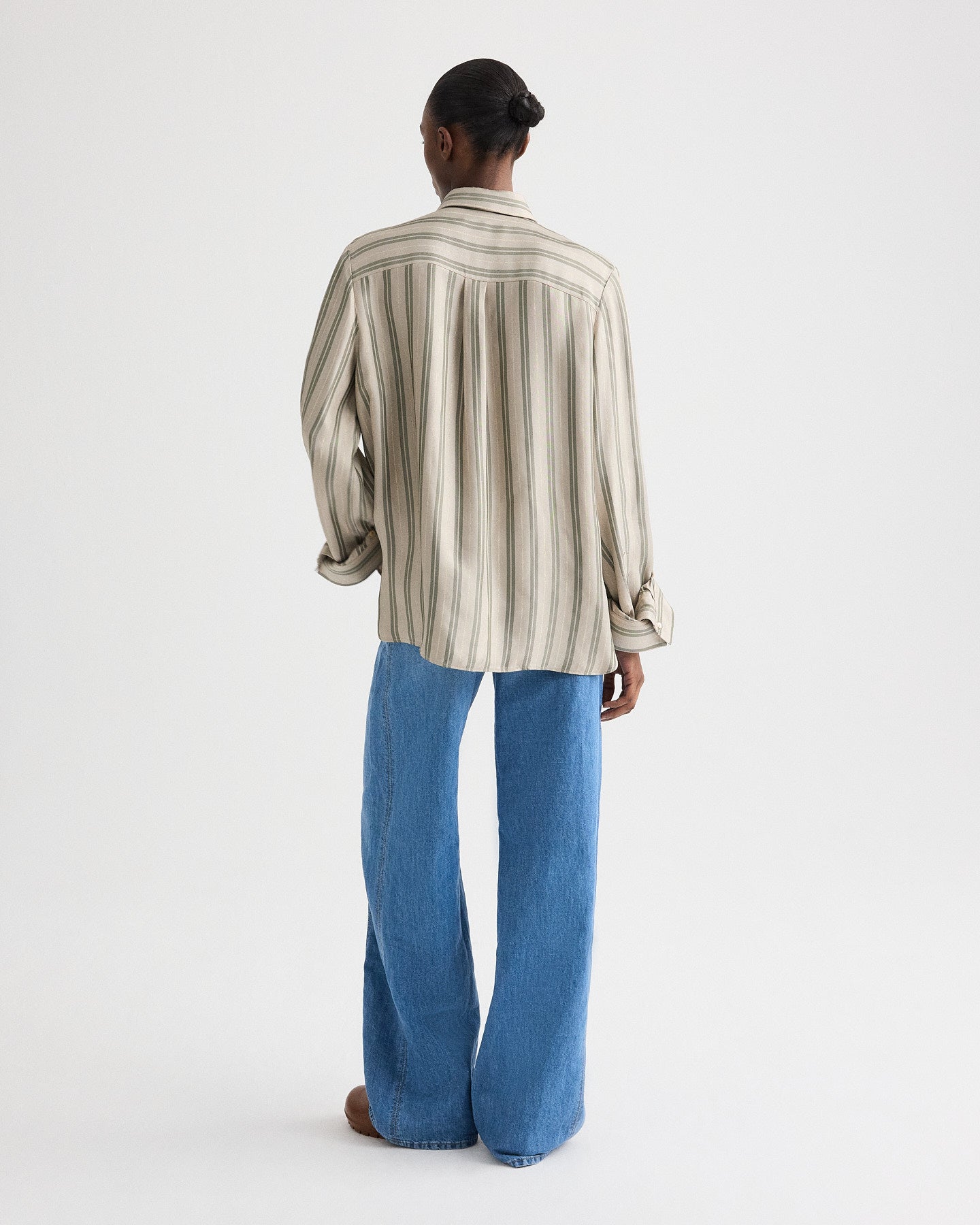 ピ* \"OPPOSITE STRIPE PULLOVER SHIRT Buy Green/Yellow Vertical Stripe Quarter Zip Polo Shirt from Next USA