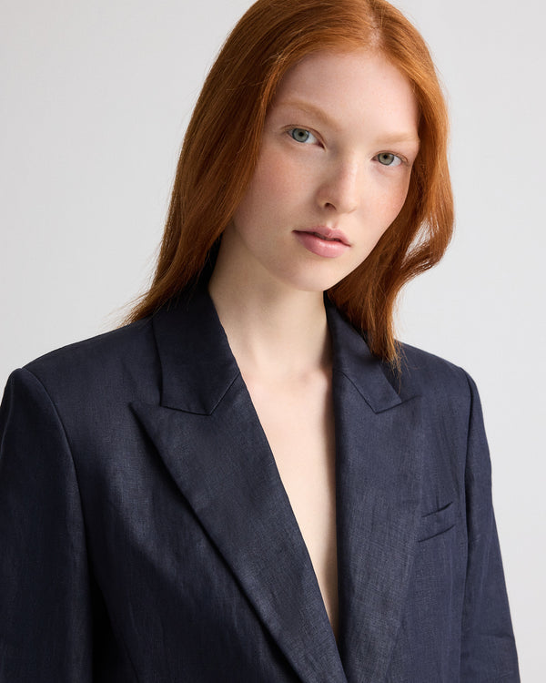 TWP Night sky Boy Blazer in Chintzed Linen view 3