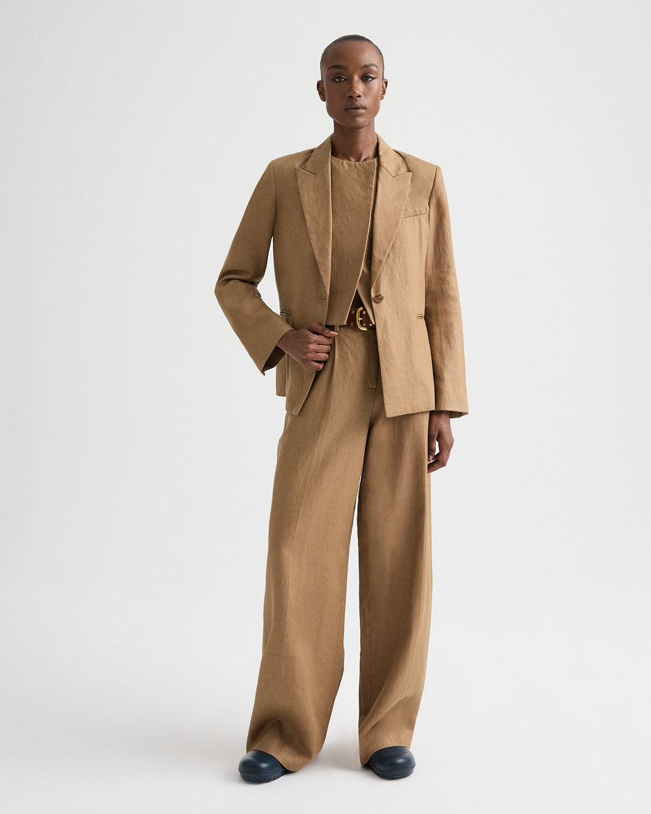 TWP Ermine Boy Blazer in Chintzed Linen view 3