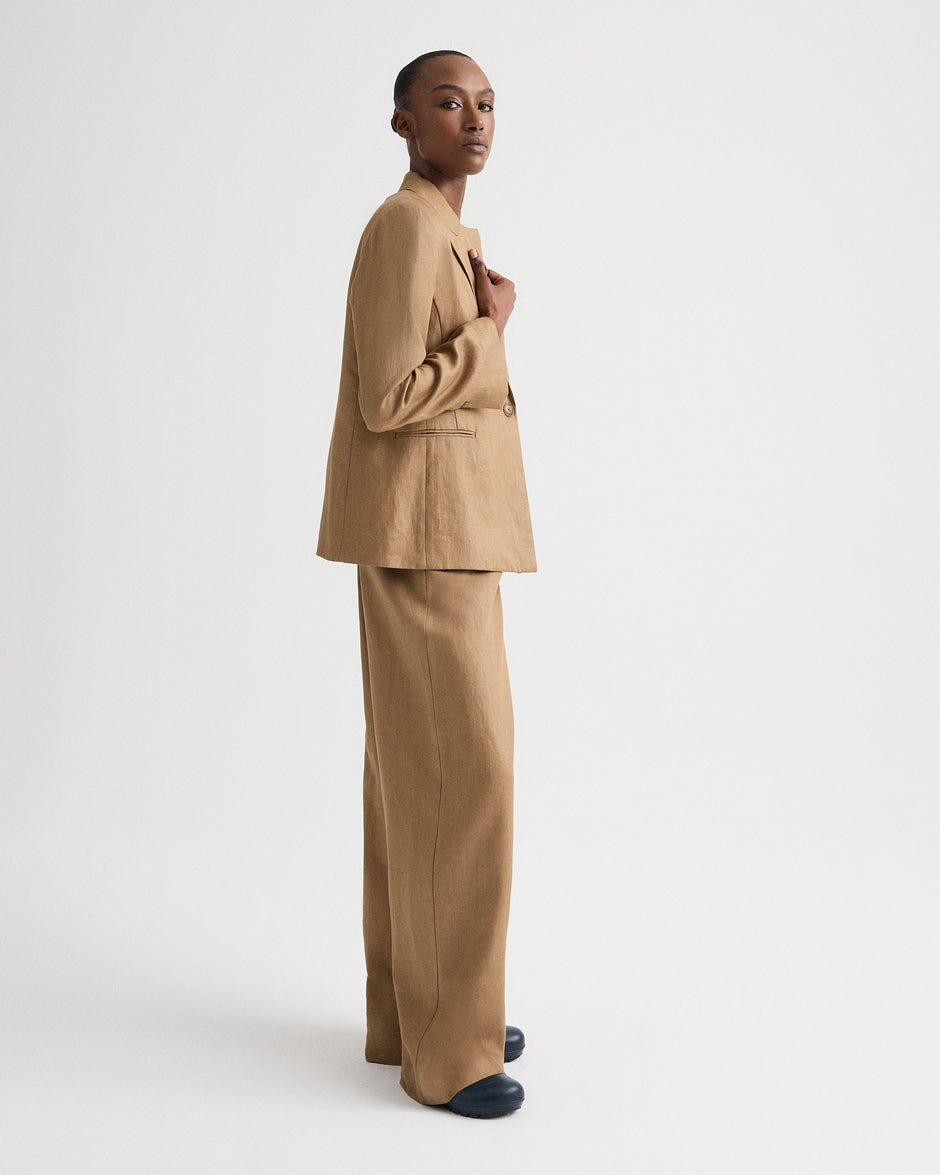 TWP Ermine Boy Blazer in Chintzed Linen view 4