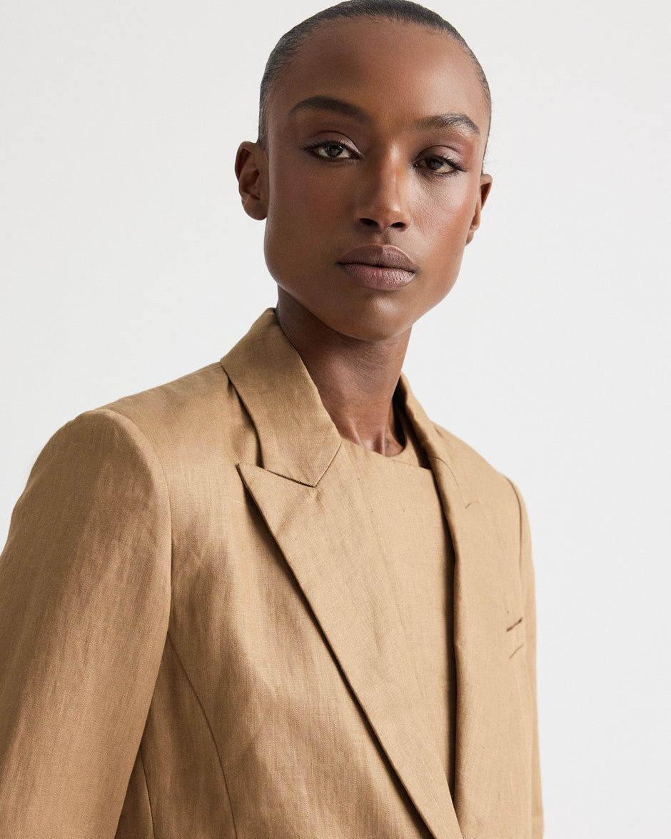 TWP Ermine Boy Blazer in Chintzed Linen view 2