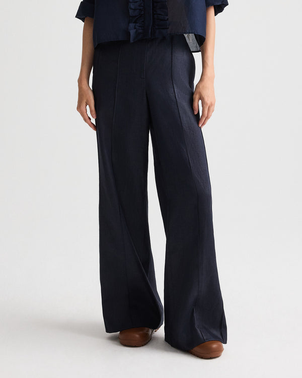 TWP Night sky Bond St Pant in Chintzed Linen view 2