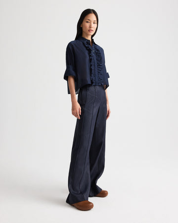 Bond St Pant in Chintzed Linen