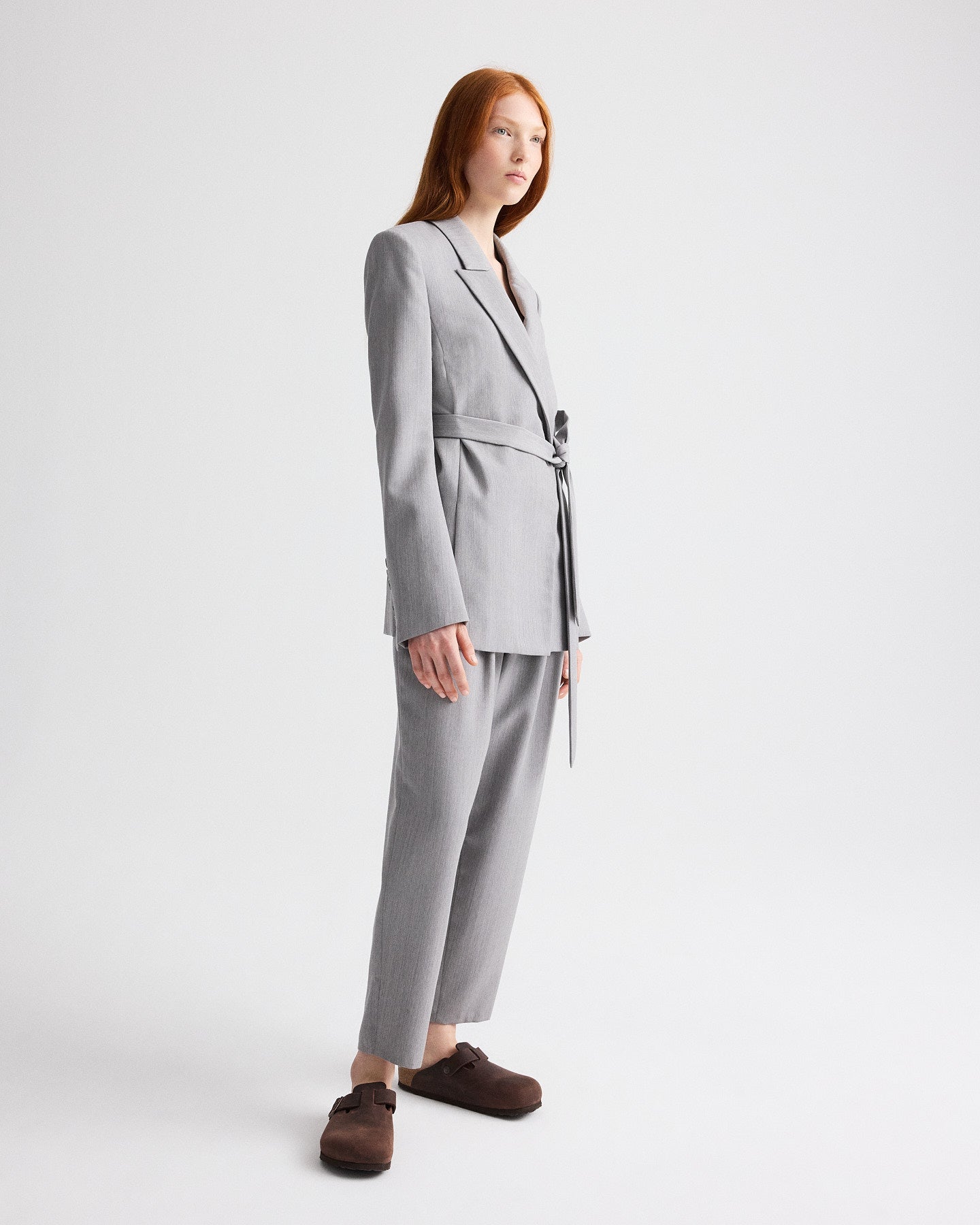 TWP Light heather grey Fitted Cutaway Blazer in Compact Wool Suiting view 4