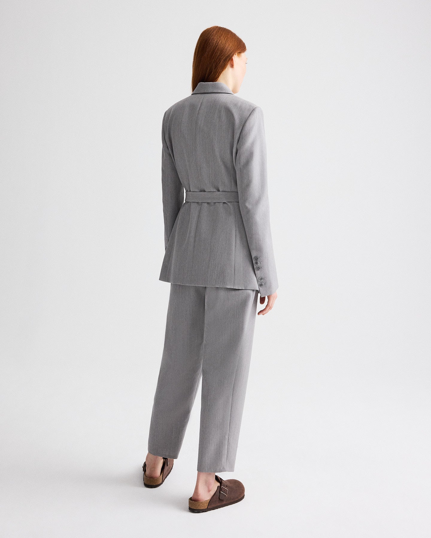 TWP Light heather grey Fitted Cutaway Blazer in Compact Wool Suiting view 5
