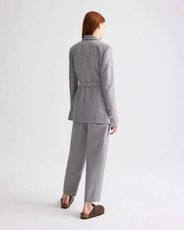 TWP Light heather grey Fitted Cutaway Blazer in Compact Wool Suiting view 5