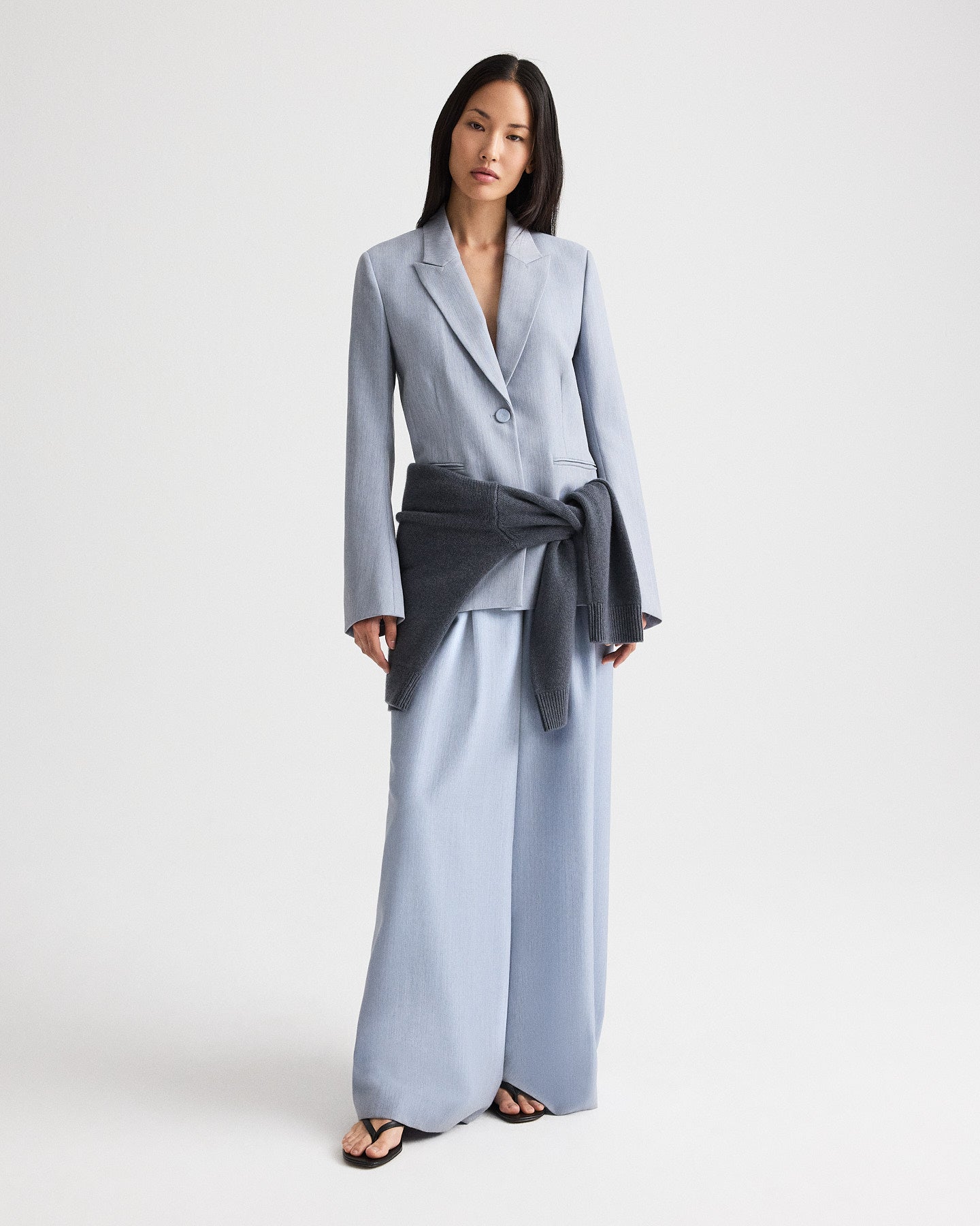 TWP Halogen blue Her Fit Blazer in Compact Wool Suiting view 2