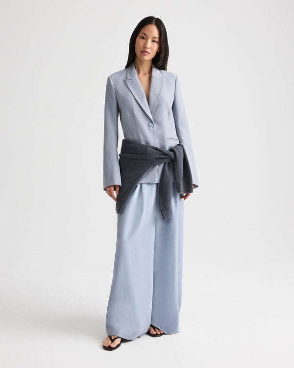 TWP Halogen blue Her Fit Blazer in Compact Wool Suiting view 2