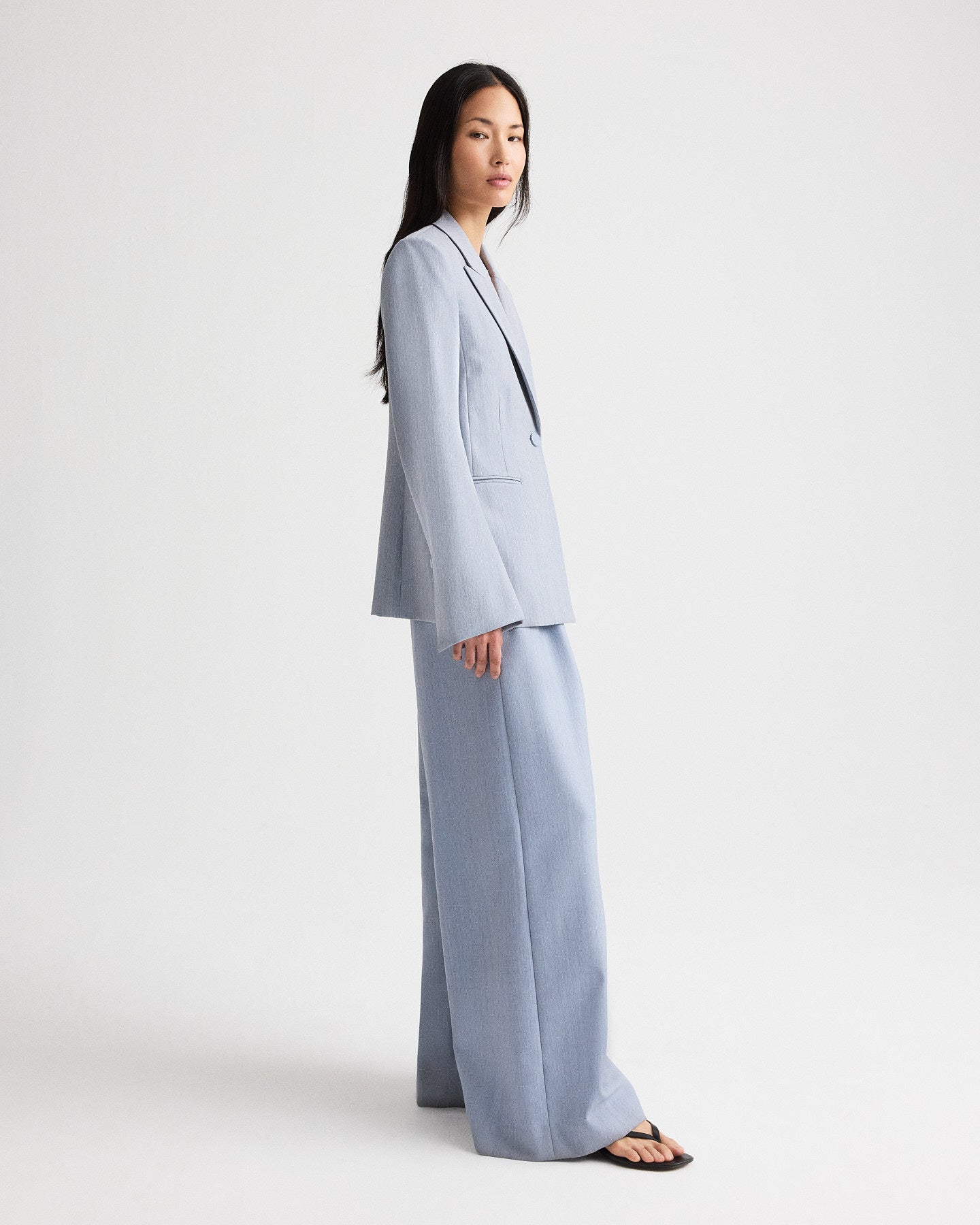 TWP Halogen blue Her Fit Blazer in Compact Wool Suiting view 3