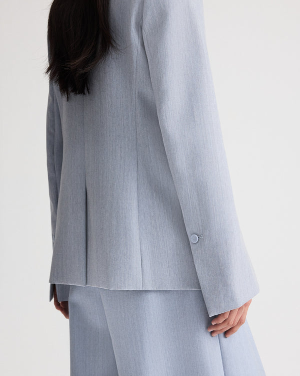 TWP Halogen blue Her Fit Blazer in Compact Wool Suiting view 4