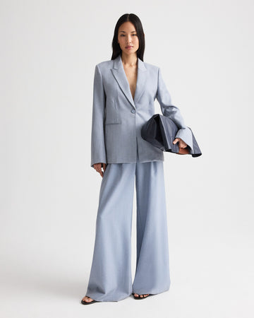 TWP Halogen blue Avery Pant in Compact Wool Suiting view 3