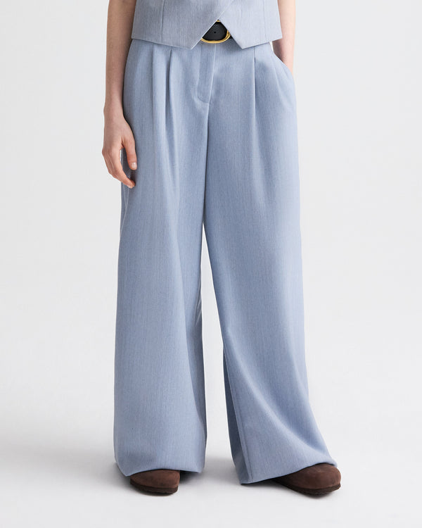 TWP Halogen blue Avery Pant in Compact Wool Suiting view 2