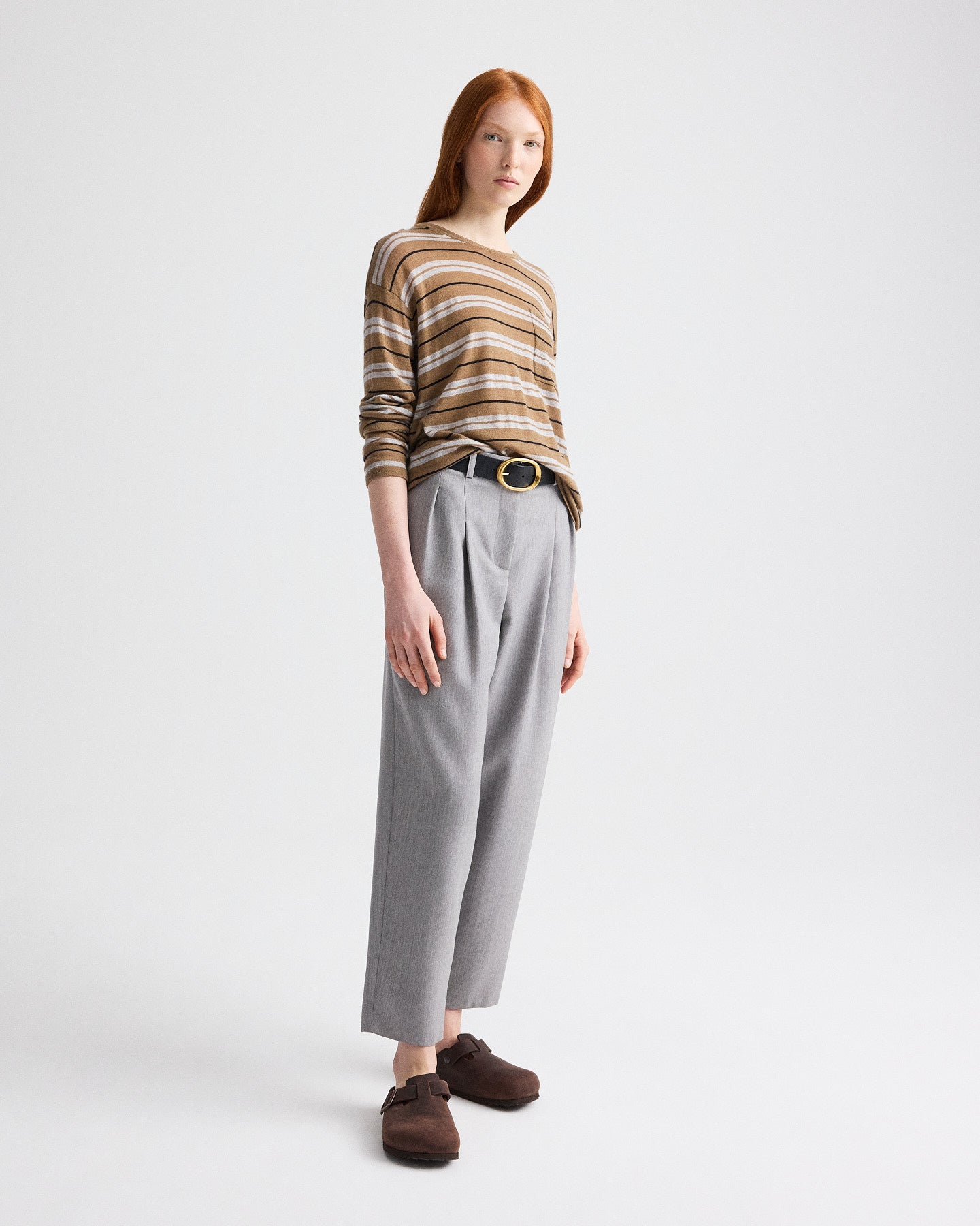 TWP Light heather grey Fulton St. Pant in Yarn Dyed Compact view 1