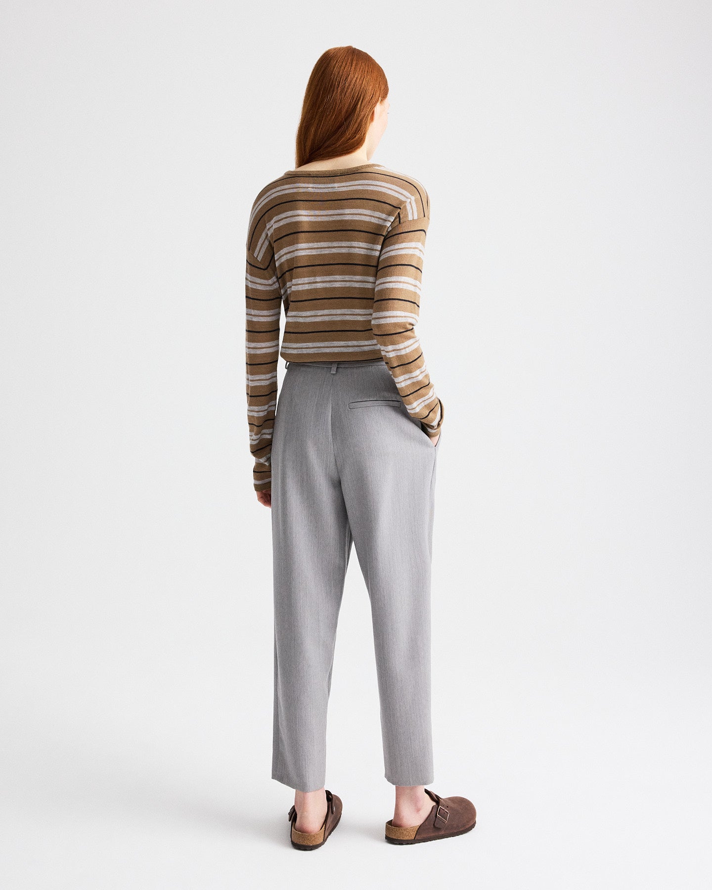 TWP Light heather grey Fulton St. Pant in Yarn Dyed Compact view 5