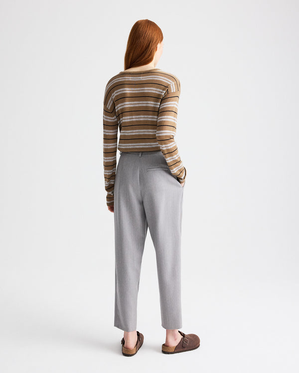 TWP Light heather grey Fulton St. Pant in Yarn Dyed Compact view 5