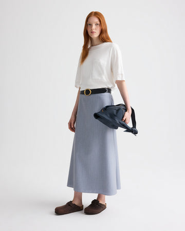 TWP Halogen blue The A-Line Skirt in Compact Wool Suiting view 1