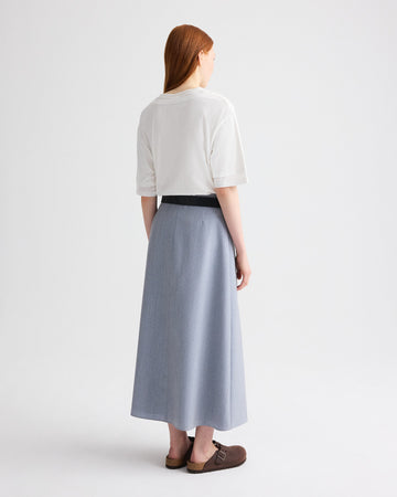 TWP Halogen blue The A-Line Skirt in Compact Wool Suiting view 5