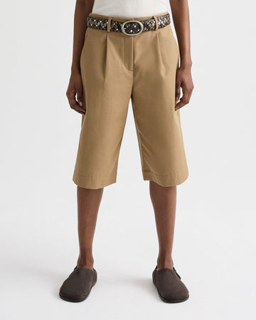 TWP British khaki The City Short in Water-Repellent Cotton Canvas view 2