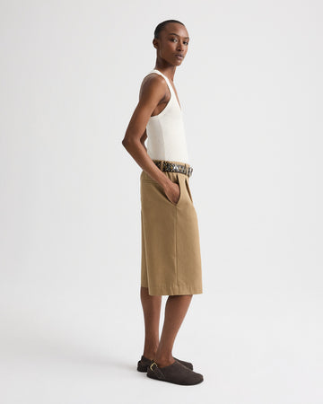 TWP British khaki The City Short in Water-Repellent Cotton Canvas view 3