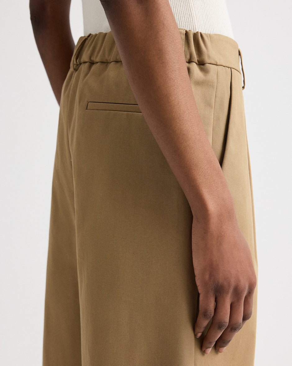 TWP British khaki The City Short in Water-Repellent Cotton Canvas view 4