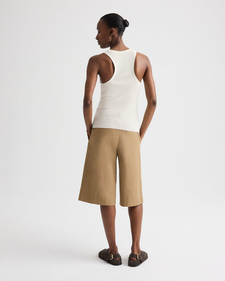 TWP British khaki The City Short in Water-Repellent Cotton Canvas view 5