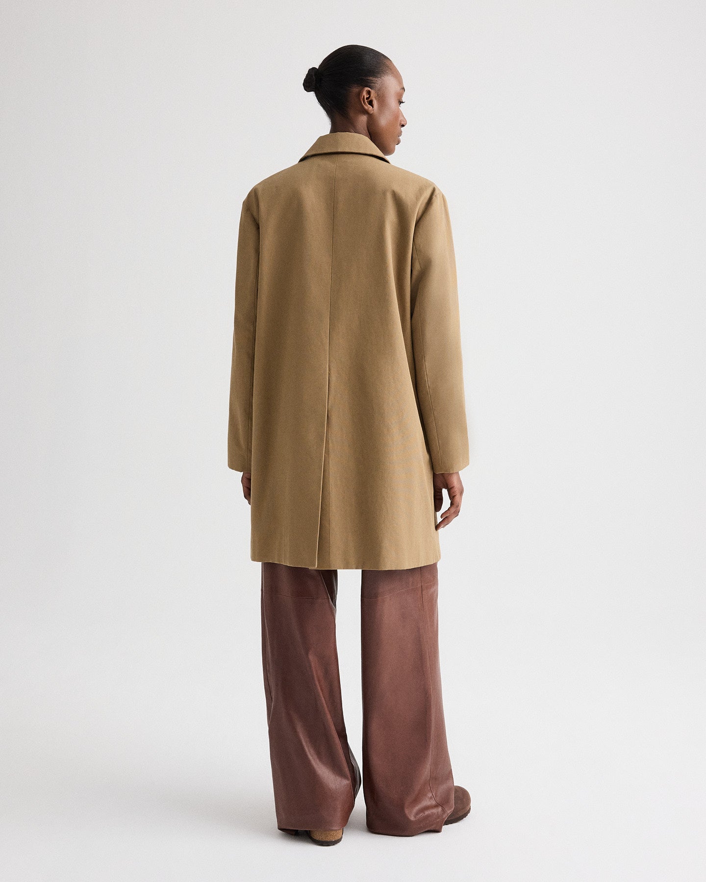 TWP British khaki Edinburgh Coat with Crystals in Water-Repellent Cotton Canvas view 5