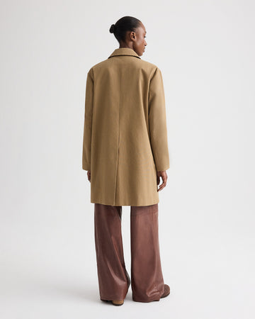 TWP British khaki Edinburgh Coat with Crystals in Water-Repellent Cotton Canvas view 5