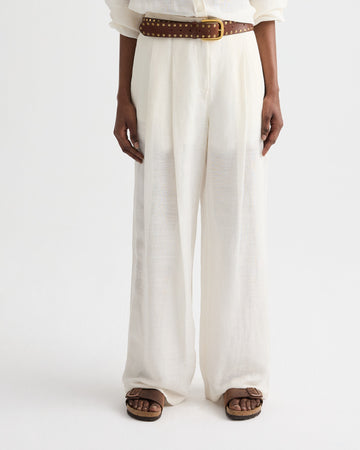 TWP Ivory Carries Trouser in Silk Linen Gauze view 3