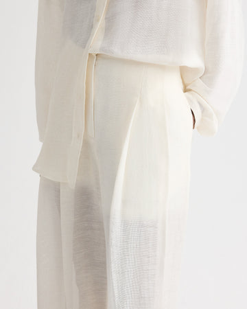 TWP Ivory Carries Trouser in Silk Linen Gauze view 4