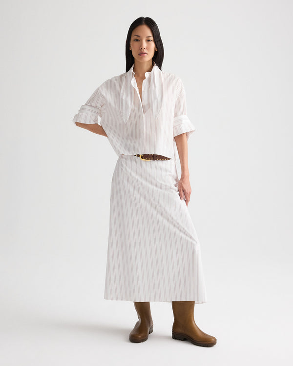 a line dress skirt Bridal White Ladder Panel Midi A Line Empire Skirt XL main image 1