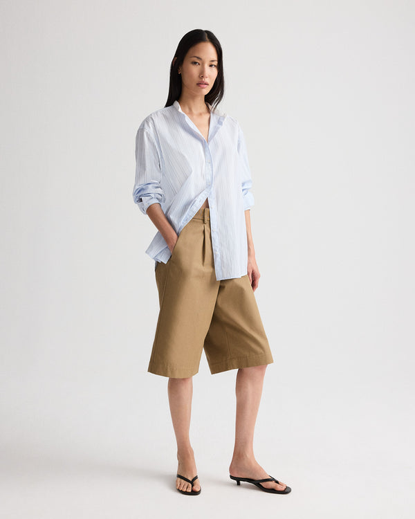 TWP Blue / midnight Late Check Out Top in Drop Needle Double Stripe view 4