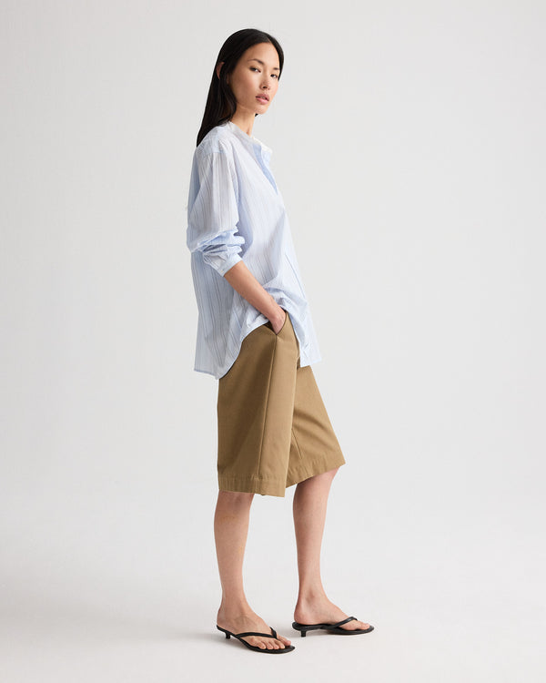 TWP Blue / midnight Late Check Out Top in Drop Needle Double Stripe view 3