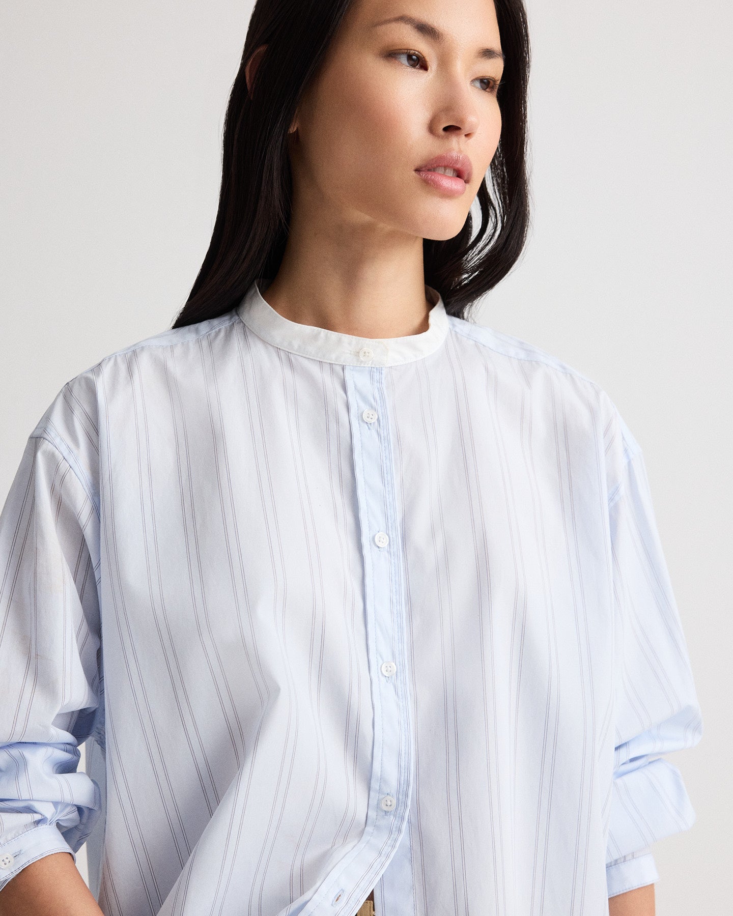 TWP Blue / midnight Late Check Out Top in Drop Needle Double Stripe view 2