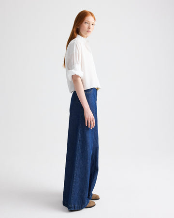 TWP White / light blue Next Ex Shirt in Drop Needle Shirting view 4